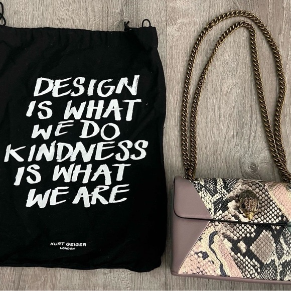 Kurt Geiger Mini Kensington X Multicolor Snake Print Shoulder Bag - Picture 3 of 11